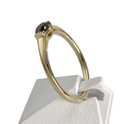 Bague Glamira d'occasion or 750 jaune diamant noir traité