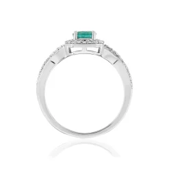 Bague MATY Or 750 blanc Emeraude et Diamants