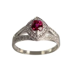 Bague MAUBOUSSIN d'occasion or 750 blanc rubis diamants