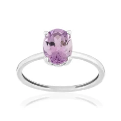 Bague or 375 blanc améthyste