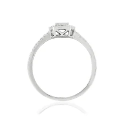 Bague or 750 blanc carrée diamants