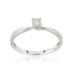 Bague or blanc 375 diamant