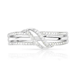 Bague or 375 blanc diamant