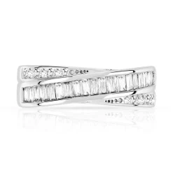 Bague or 750 blanc diamant