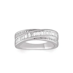 Bague or 750 blanc diamant