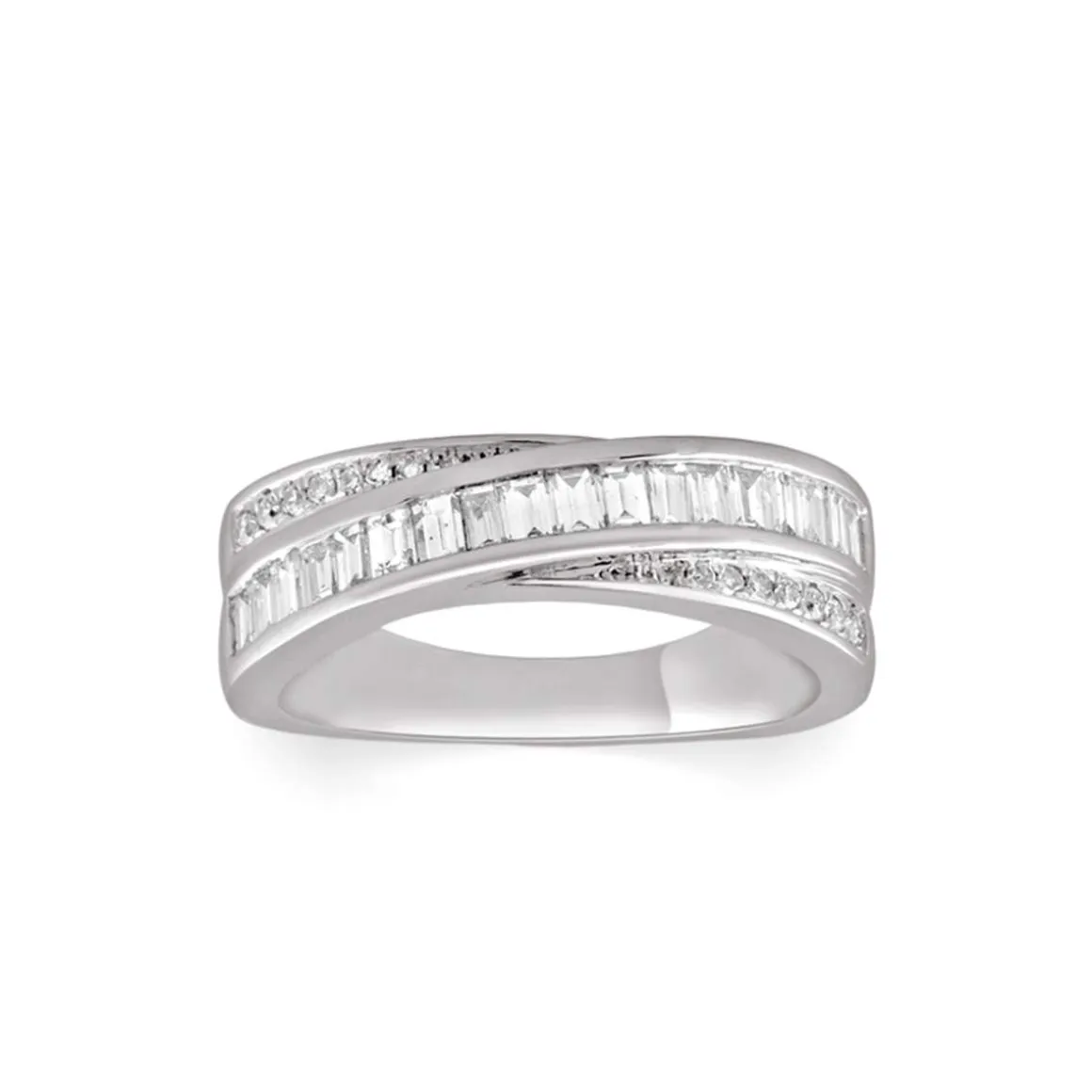 Bague or 750 blanc diamant
