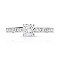 Bague or 750 blanc diamant