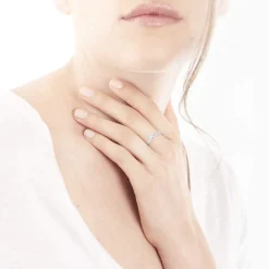 Bague or 750 blanc diamant