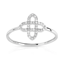 Bague or 375 blanc diamant