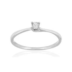 Bague or blanc 375 diamant