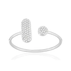 Bague or 375 blanc diamants