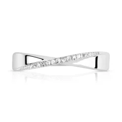 Bague or 375 blanc diamants