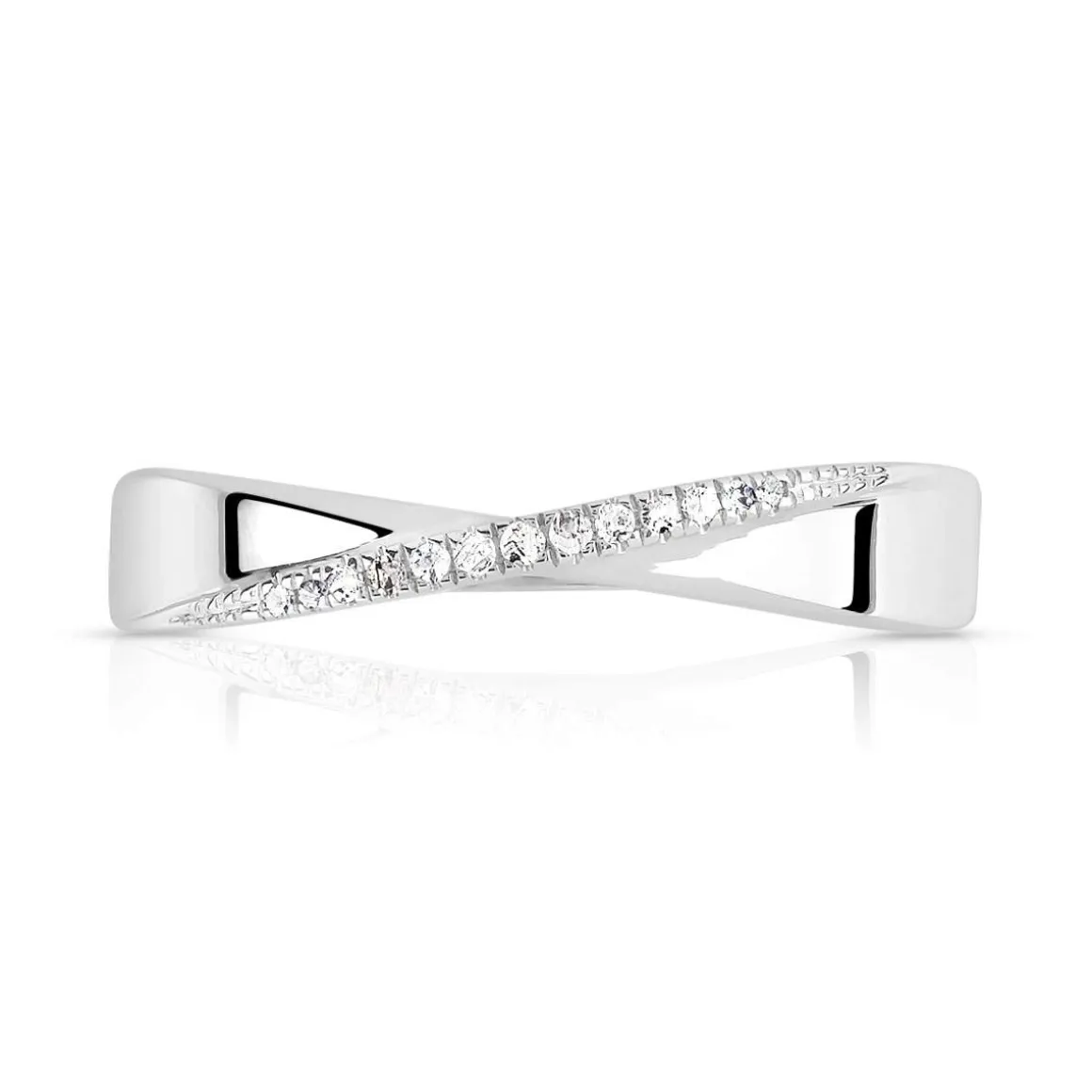 Bague or 375 blanc diamants