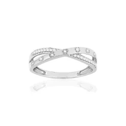 Bague or blanc 375 diamants