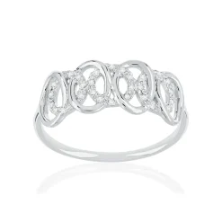 Bague or 375 blanc diamants