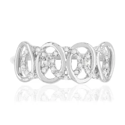 Bague or 375 blanc diamants