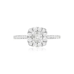BAGUE or 750 blanc diamants