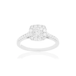BAGUE or 750 blanc diamants