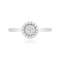 Bague or blanc 750, diamants.