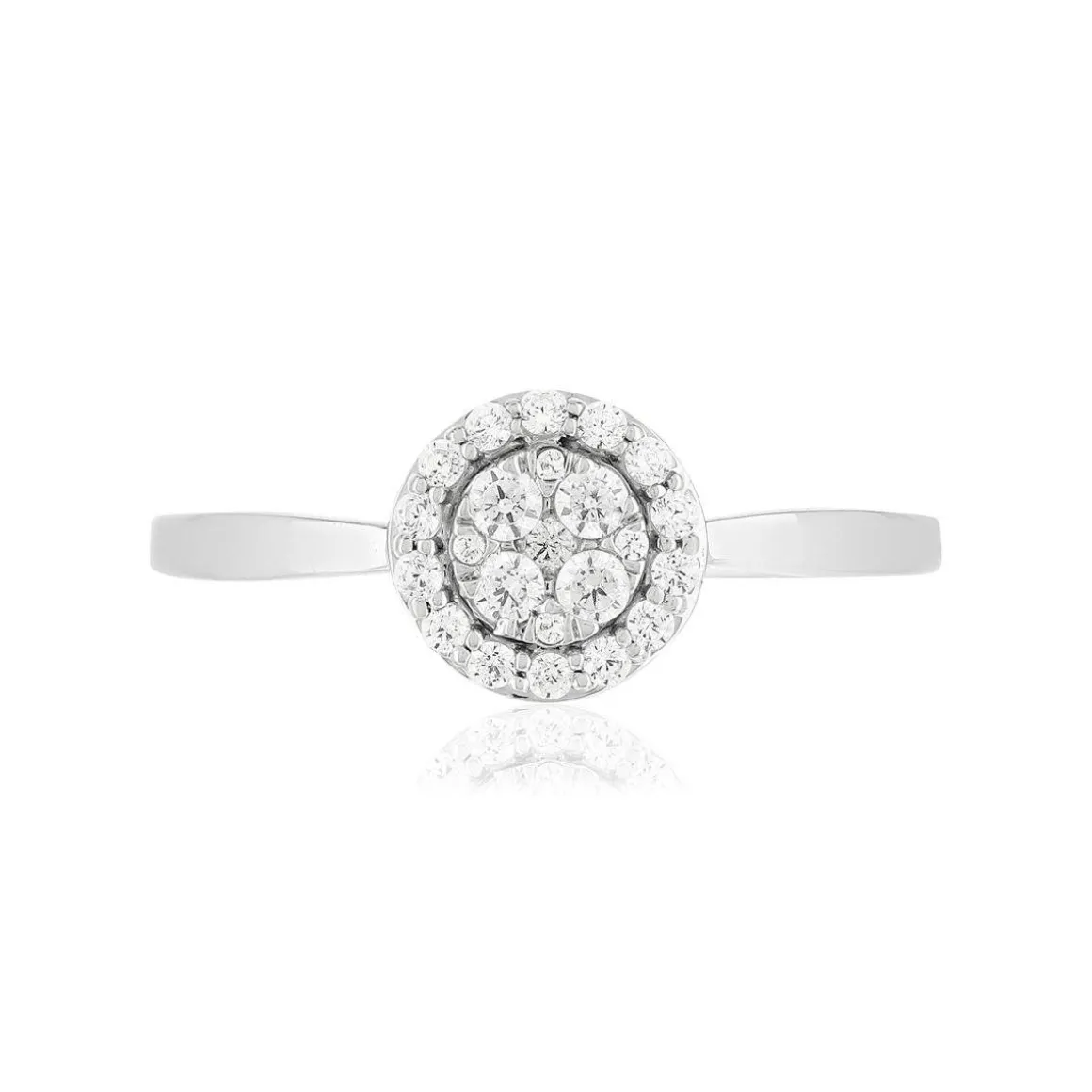 Bague or blanc 750, diamants.
