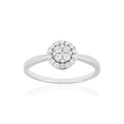 Bague or blanc 750, diamants.