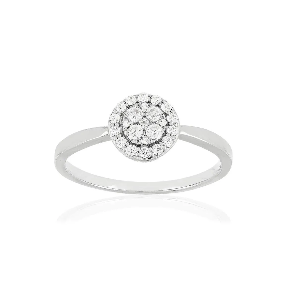 Bague or blanc 750, diamants.