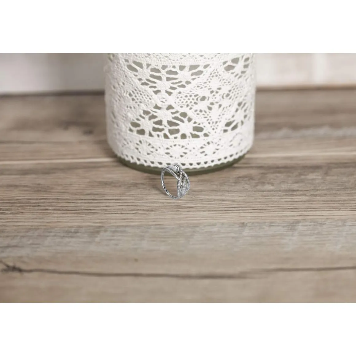Bague or blanc 375 diamants