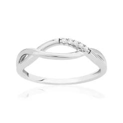 Bague or 375 blanc diamants
