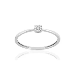 Bague or 375 blanc diamants