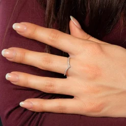 Bague or 750 blanc diamants