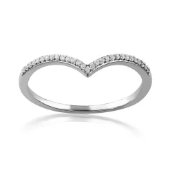 Bague or 750 blanc diamants