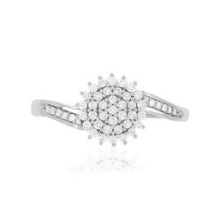 Bague or 375 blanc diamants