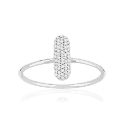 Bague or 375 blanc diamants