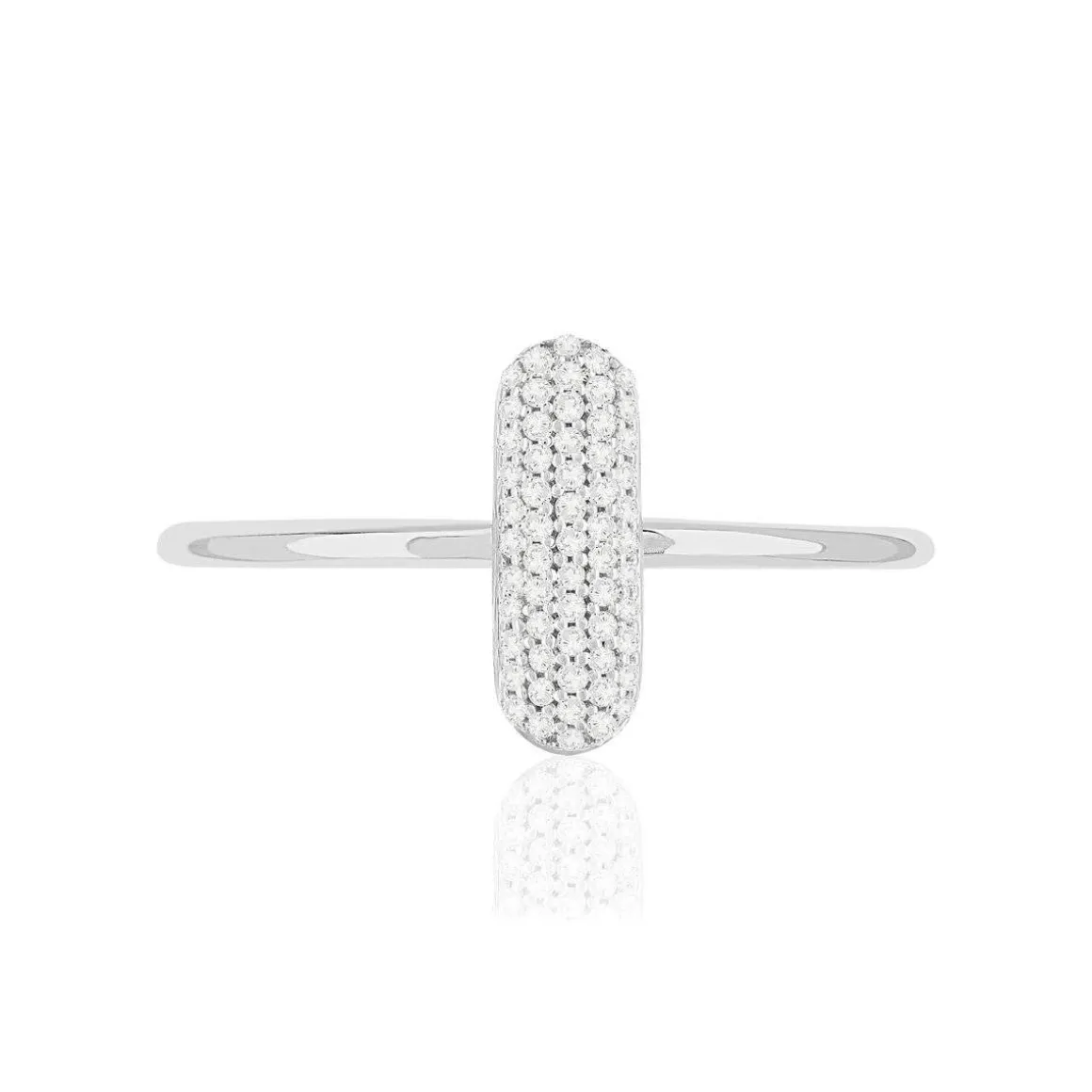 Bague or 375 blanc diamants