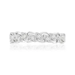 Bague or 375 blanc diamants