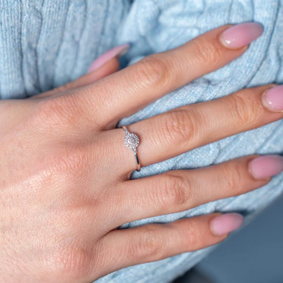 Bague or 750 blanc diamants