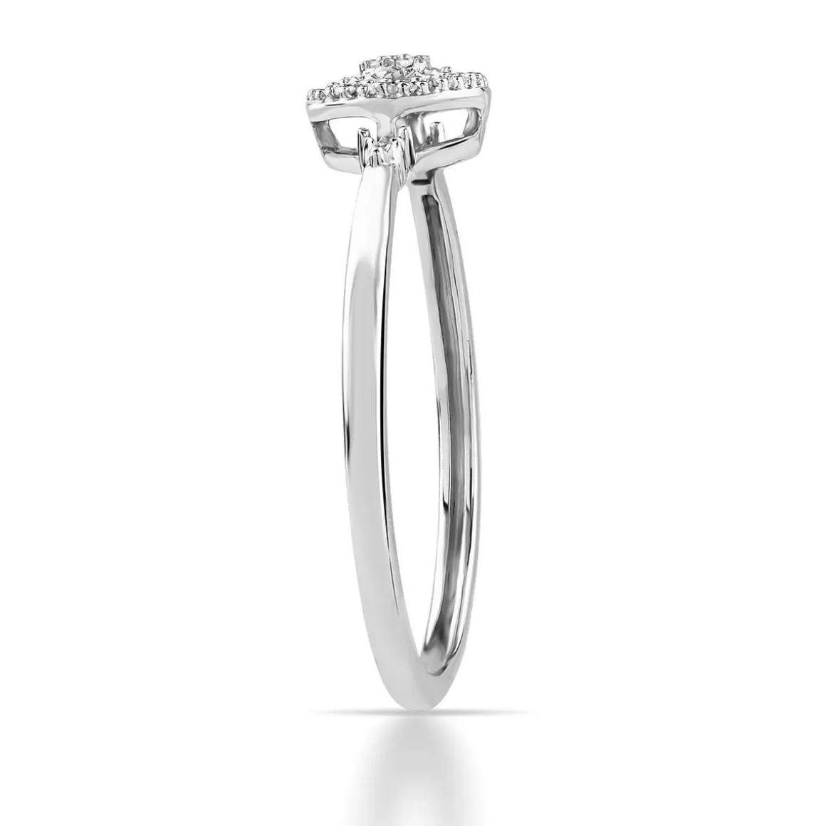 Bague or 750 blanc diamants