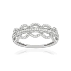 Bague or blanc 375 diamants