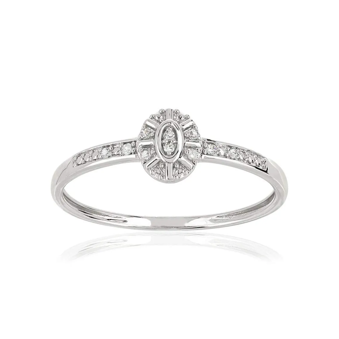 Bague or blanc 375 diamants