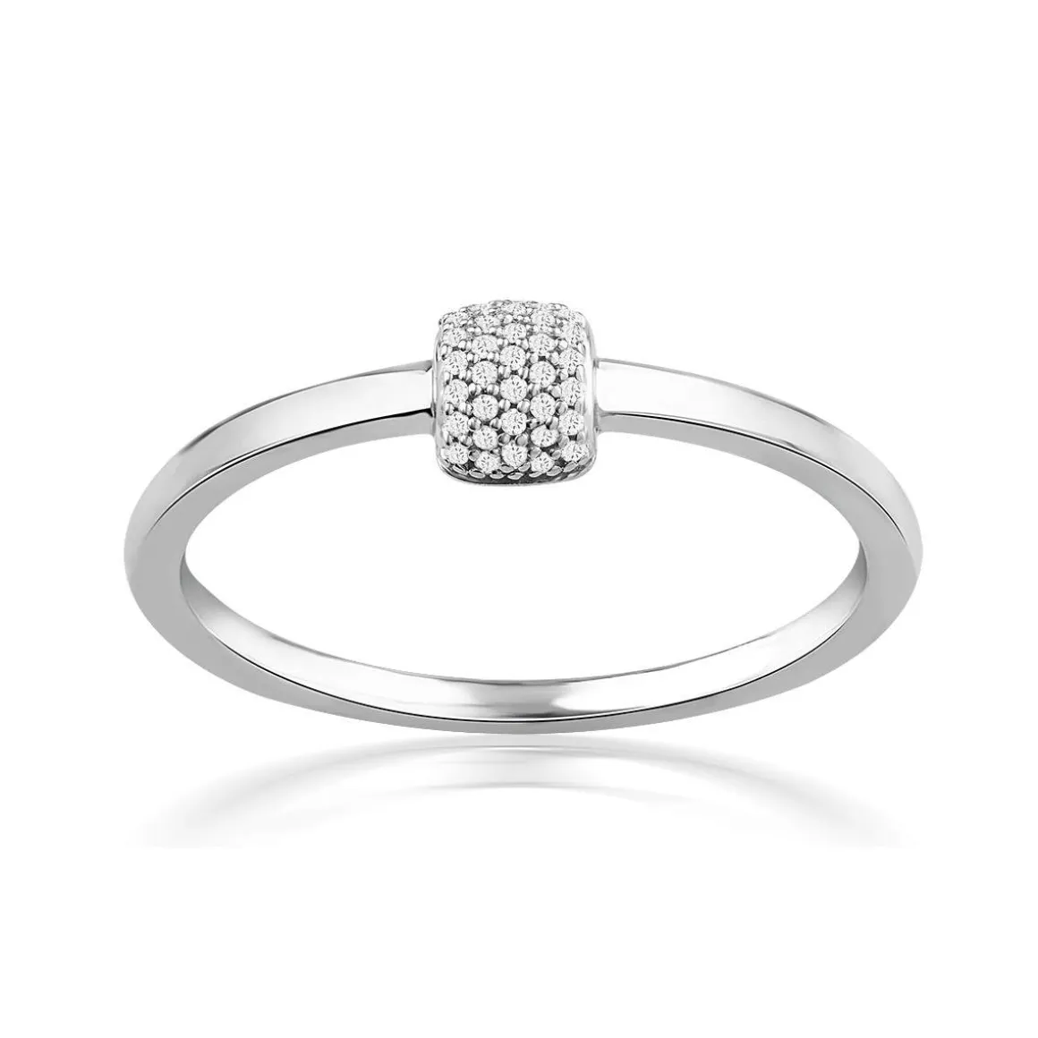 Bague or 750 blanc diamants