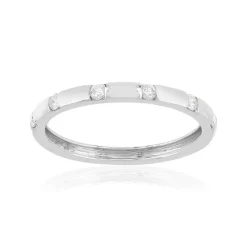 Bague or 375 blanc diamants
