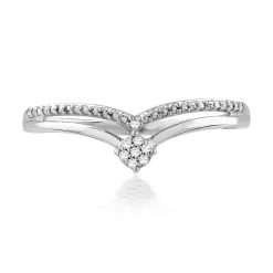 Bague or 750 blanc diamants