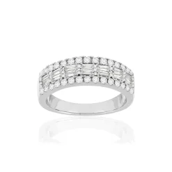 Bague or blanc 750 diamants