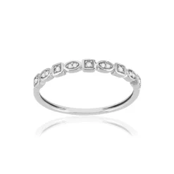Bague or 375 blanc diamants