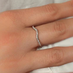 Bague or 750 blanc diamants