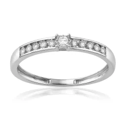 Bague or 750 blanc diamants