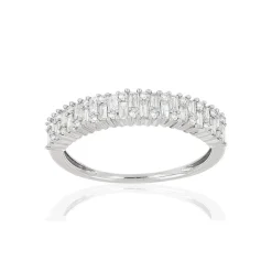 Bague or 750 blanc diamants
