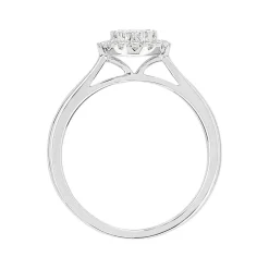 Bague or 750 blanc diamants synthétiques 0,33 carat
