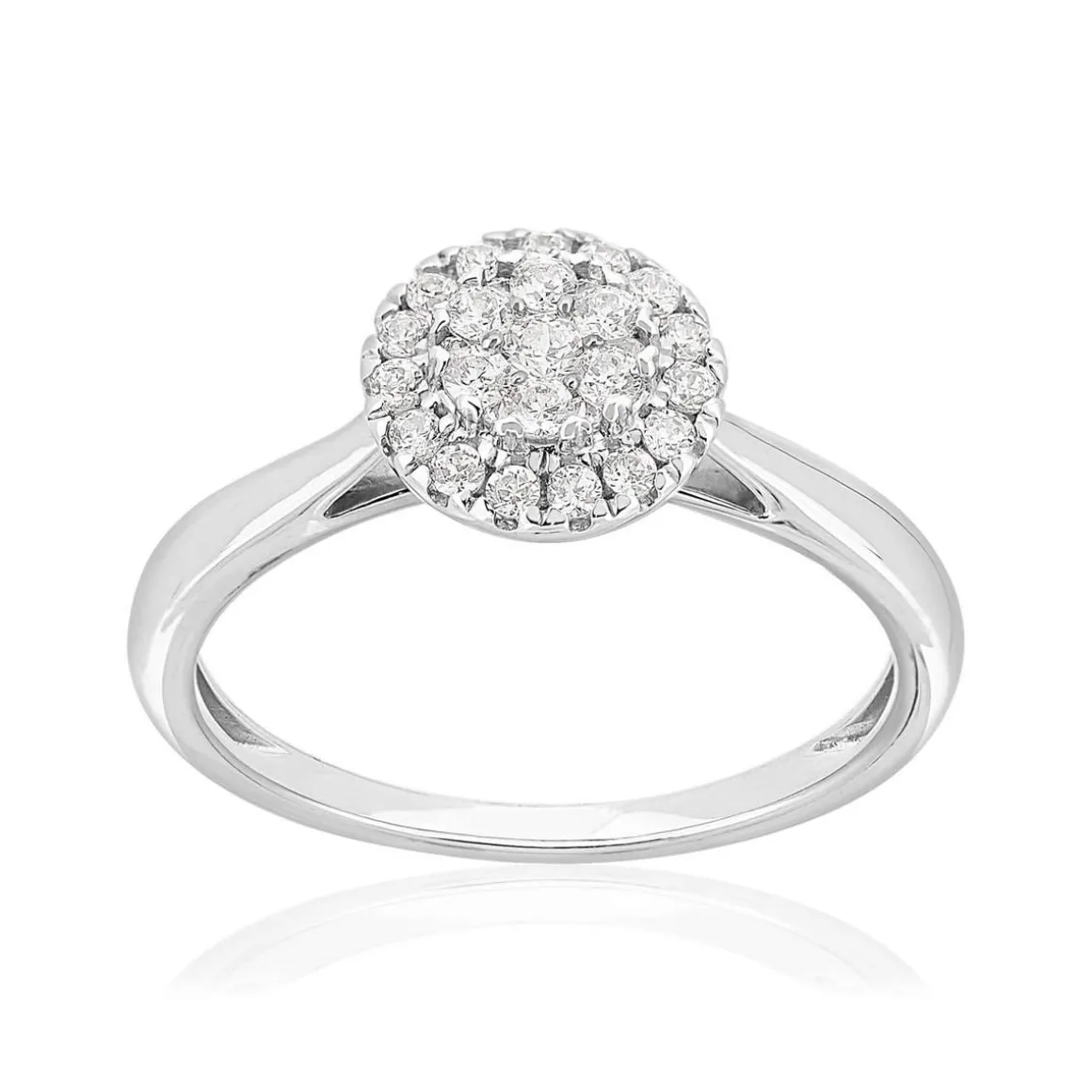Bague or 750 blanc diamants synthétiques 0,33 carat