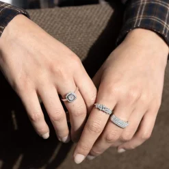 Bague or 750 blanc diamants synthétiques 1,01 carat